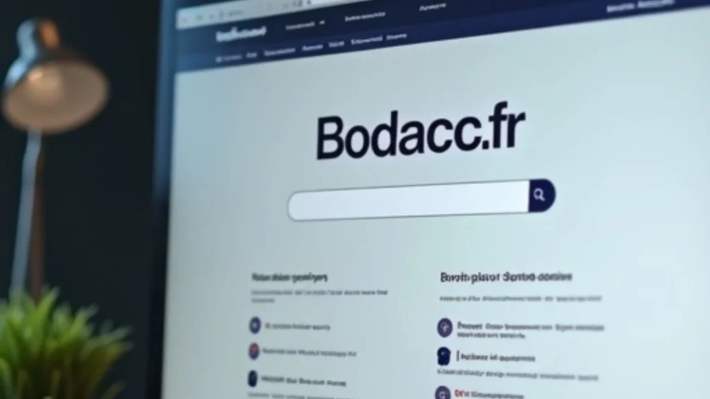 Interface de recherche en ligne du BODACC permettant de consulter le Bulletin officiel des annonces civiles et commerciales
